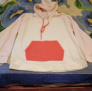 Outerknown Cream Coral Pink Hoodie Sweater Sweatshirt M